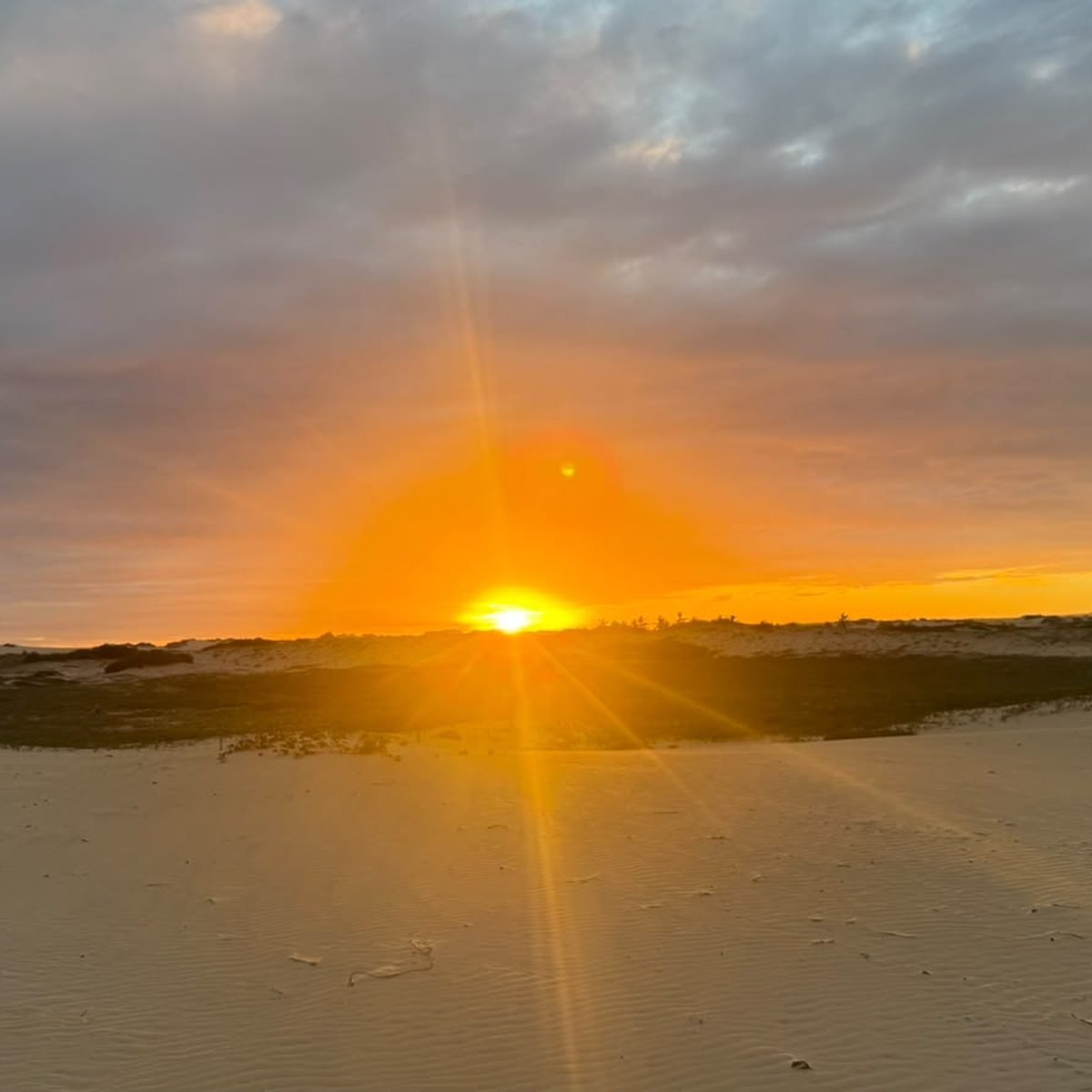 Pôr do sol na volta do passeio